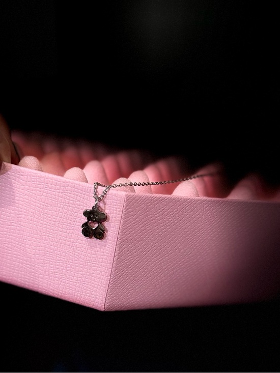 Jewelry - Delicate Black Teddy Pendant Necklace - Women Jewelry